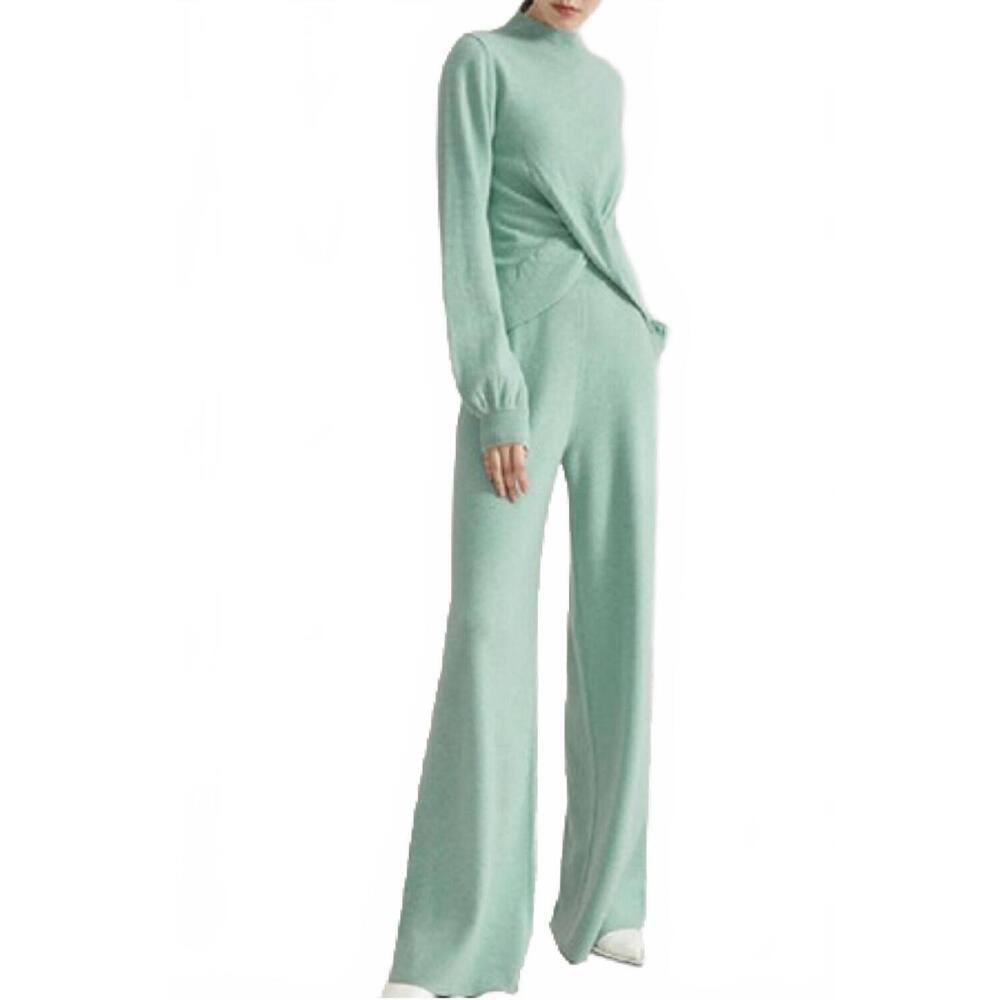 NEW AVANTLOOK twist top and wide leg trouser set in turquoise